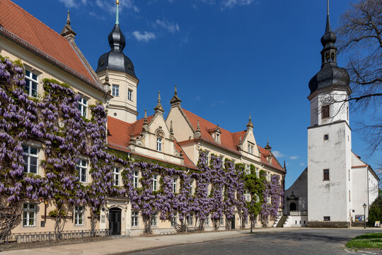 Rathaus in Riesa, Gro&szlig;e Kreisstadt im Freistaat Sachsen. Deutschland