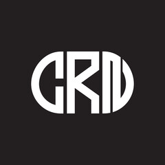 CRN letter logo design on black background. CRN creative initials letter logo concept. CRN letter design.