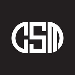 CSM letter logo design on black background. CSM creative initials letter logo concept. CSM letter design.