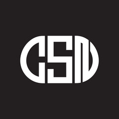 Obraz premium CSN letter logo design on black background. CSN creative initials letter logo concept. CSN letter design.