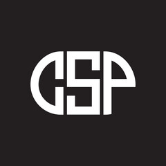 CSP letter logo design on black background. CSP creative initials letter logo concept. CSP letter design.