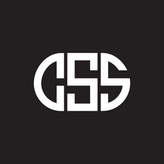 CSS letter logo design on black background. CSS creative initials letter logo concept. CSS letter design.