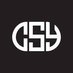 CSY letter logo design on black background. CSY creative initials letter logo concept. CSY letter design.