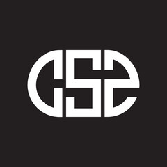 CSZ letter logo design on black background. CSZ creative initials letter logo concept. CSZ letter design.