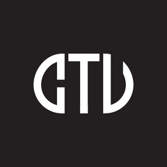 CTV letter logo design on black background. CTV creative initials letter logo concept. CTV letter design.
