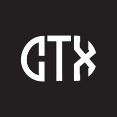 CTX letter logo design on black background. CTX creative initials letter logo concept. CTX letter design.