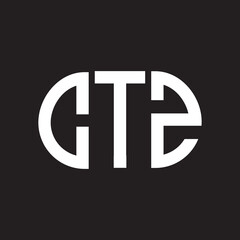 Fototapeta premium CTZ letter logo design on black background. CTZ creative initials letter logo concept. CTZ letter design.