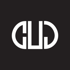 CUJ letter logo design on black background. CUJ creative initials letter logo concept. CUJ letter design.