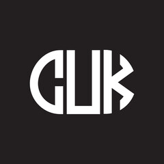 CUK letter logo design on black background. CUK creative initials letter logo concept. CUK letter design.