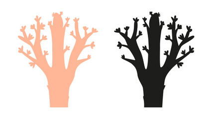 Fototapeta premium Coral silhouette for the ocean floor icon or logo