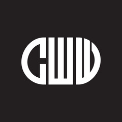 CWW letter logo design on black background. CWW creative initials letter logo concept. CWW letter design.