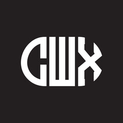 CWX letter logo design on black background. CWX creative initials letter logo concept. CWX letter design.