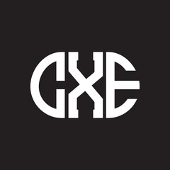 CXE letter logo design on black background. CXE creative initials letter logo concept. CXE letter design.