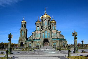 The main temple of the Armed Forces of the Russian Federation. Construction was completed on May 9, 2020. The author of the project is Dmitry Smirnov. Moscow, Russia, 10.09.2021.