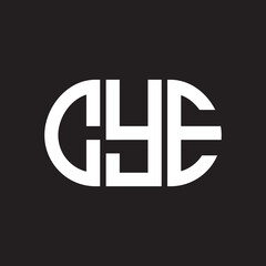 Obraz premium CYE letter logo design on black background. CYE creative initials letter logo concept. CYE letter design.