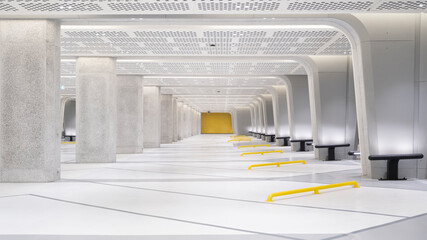 Galataport empty passenger terminal background, front view