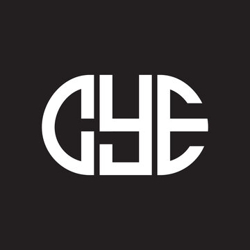 CYE letter logo design on black background. CYE creative initials letter logo concept. CYE letter design.