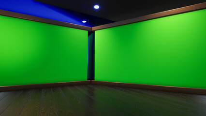 Backdrop For TV Shows .TV On Wall.3D Virtual News Studio Background, 3d illustration	
