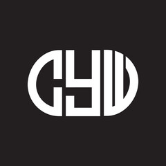 CYW letter logo design on black background. CYW creative initials letter logo concept. CYW letter design.