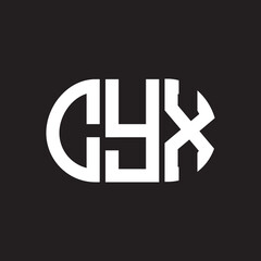 CYX letter logo design on black background. CYX creative initials letter logo concept. CYX letter design.