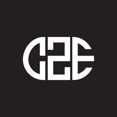 CZE letter logo design on black background. CZE creative initials letter logo concept. CZE letter design.