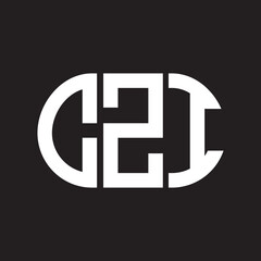 CZI letter logo design on black background. CZI creative initials letter logo concept. CZI letter design.