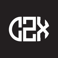 CZX letter logo design on black background. CZX creative initials letter logo concept. CZX letter design.