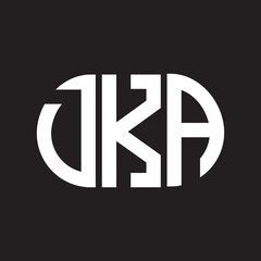 DKA letter logo design on black background. DKA creative initials letter logo concept. DKA letter design.