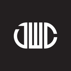 DWC letter logo design on black background. DWC creative initials letter logo concept. DWC letter design.