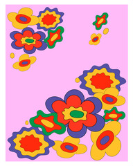 Vector illustration - poster, postcard, banner, print in the hippie style of the 60s - 70s.