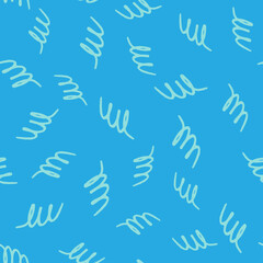 Seamless pattern with light blue abstract shapes on bright blue background. Vector design for textile, background, clothes, wrapping paper, fabric and wallpaper. Fashion illustration seamless pattern.