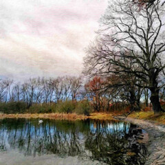 Oil paint on canvas wall art. Beauty landscape nature scene. Large size print. Touristic place. Vacation scene drawing. Beautiful view.