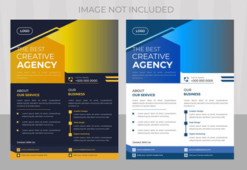 Modern flyer design template for corporate business agency 2 color easy to use