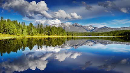 Mountain lake with reflection