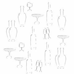 A sketch of an alcohol bar.