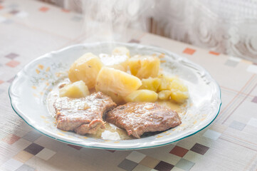 Polish traditional bitki wolowe (beef cutlets).