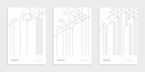 Abstract geometric technological company brochure. Vector business flyer.