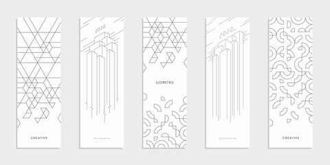 Abstract geometric technological company brochure. Vector business flyer.