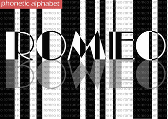 R (romeo) wallpaper background phonetic alphabet design for decoration	 - obrazy, fototapety, plakaty