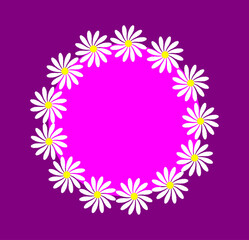 a green circular frame made of flowers	