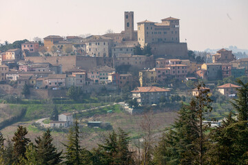 Longiano, Forlì Cesena. Panoraa con il Castello Malatestiano