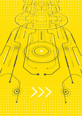 Technological drawing of the future.Engineering innovation.HUD digital design .Vector illustration.