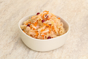 Fermented cabbage - sauerkraut in the bowl