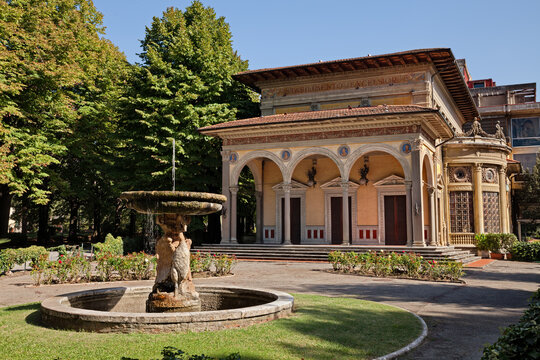 Montecatini Terme, Tuscany, Italy: the ancient Terme Excelsior spa complex, famous for its thermal springs, in the city park