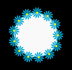 Fototapeta na wymiar a green circular frame made of flowers 