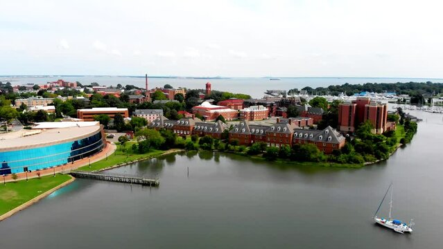 Hampton University, Virginia, Aerial View, Hampton River