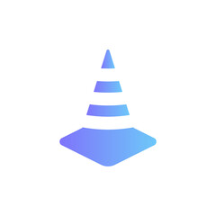 Fototapeta premium Road traffic cone vector icon with gradient