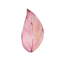 watercolor pink yellow leaf