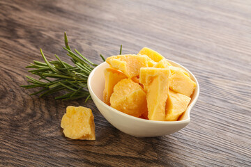 Pieces of delicous parmesan cheese