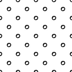 Vector illustration of seamless black dot pattern with different grunge effect rounded spots